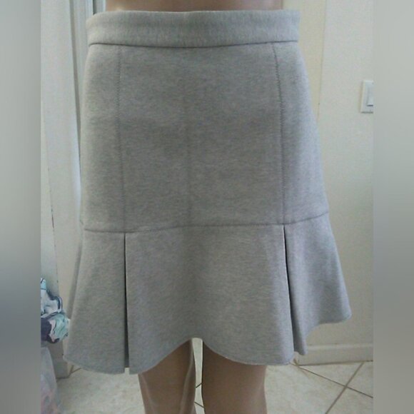 BNWOT MADEWELL SZ. 2 MINI SKIRT PLEATED HEATHERED GREY SHARP CLASSY & ELEGANT - Picture 4 of 10